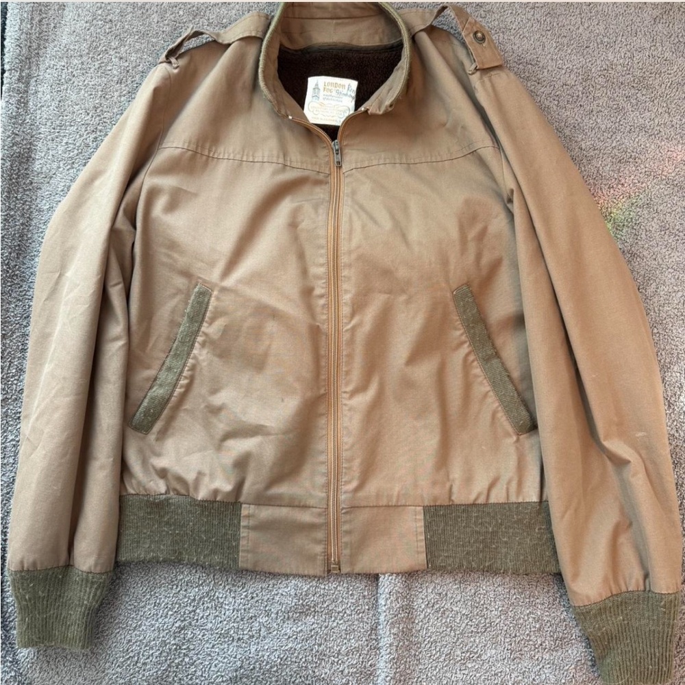London Fog jacket- Green and tan